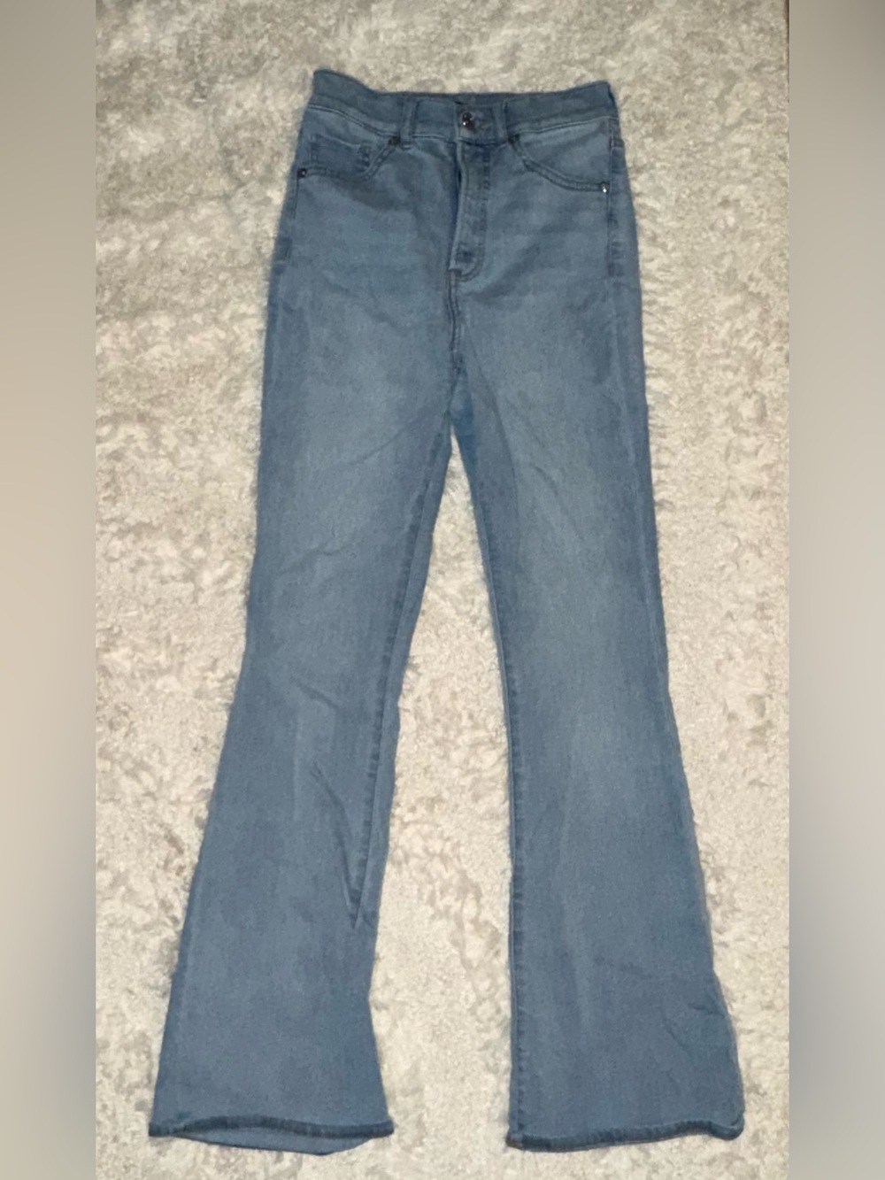 Express Women's Light Blue Flare Jeans